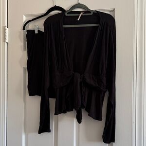 Free People Black Skirt Set